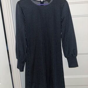 Ann Taylor Navy Pinstripe Dress